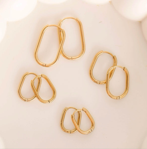 Pierced Co Gold Huggies Child Earrings | The Baby Cubby 14mm